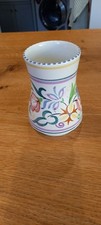 POOLE POTTERY VASE TRADITIONAL GLAZE, COLOURFUL FLOAL DESIGN 6" TALL 1960`S GOOD