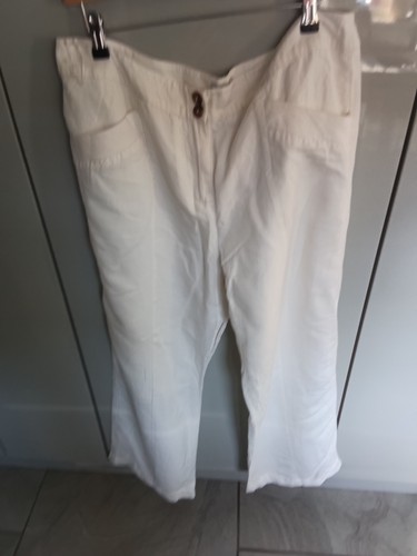 Monsoon white linen trousers - monsoon,