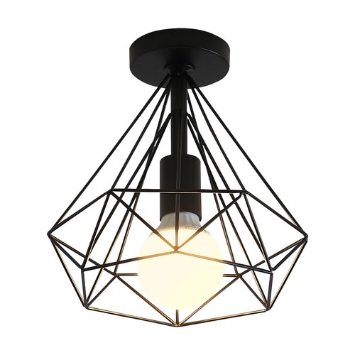 Ceiling light e27 metal wood - e27,