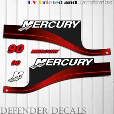 Mercury 90 HP ELPTO Two Stroke 1999-2006 outboard engine decal sticker RED set