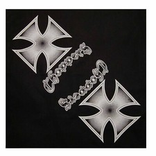 Bikers Bandana Neck Scarf & Face Mask, Cotton Choppers & Maltese Cross Bandana