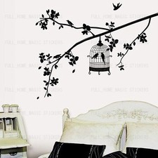 Tree & Bird Cage Wall Stickers