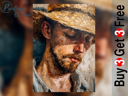 Rustic man portrait painting - portrait,