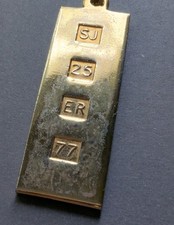 Silver Jubilee Ingot  1977 Pendant  Gold Plated Souvenir 