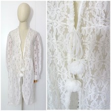 Vintage 1970s White Sheer Lace