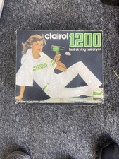 Vintage Retro CLAIROL 1200 Hair Dryer Green -Boxed Working