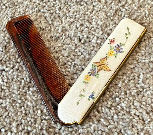 Vintage 1950s folding comb - folding,