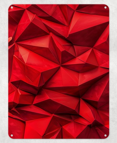 Red geometric shapes metal - red,