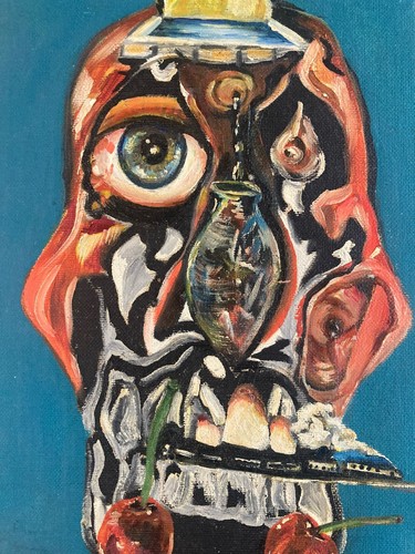 Belle painting 1960 oil paper - belle,