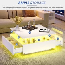 Coffee Table with LED Square