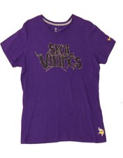 NIKE Womens Minnesota Vikings Graphic T-Shirt Top UK 18 XL Purple Cotton DH54