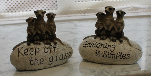 Pair meerkat garden - garden, statue