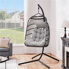 Foldable Egg Rattan Chair with