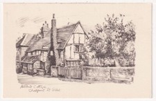 Chalfont St Giles - Pencil Drawing - Milton's Cottage - c1930s era "RA" postcard