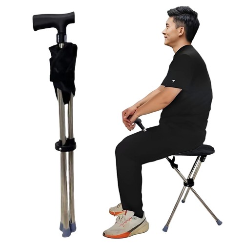 Folding portable walking stick - folding,