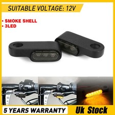 2Pcs Motorcycle Motorbike Turn Signal Light Indicators Lamp Amber Mini LED UK