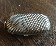 Double Sovereign Coin Holder White Metal Fob Antique 