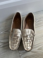 Basket Weave Gold Loafers