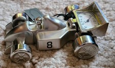 Racing Car Clock Formula 1 Indy Silver Colour Metal in Presentation Box Working