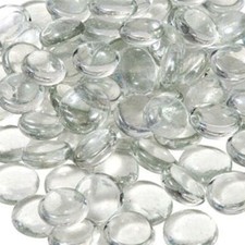 Clear glass pebbles beads - glass, for