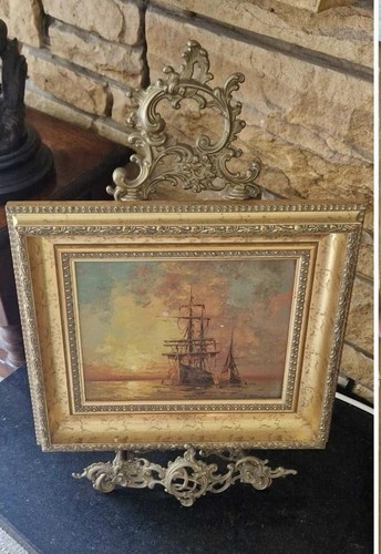 Oilpainting sail ships sea - sail,