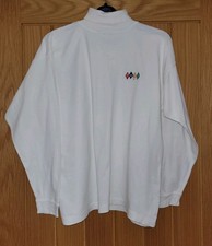 Paco Women's White Long Sleeve Polo neck jumper Size S/M Stylish Skiing wear