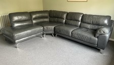 Grey Faux Leather Corner Sofa