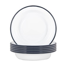 White Enamel Deep Bowls - 19cm
