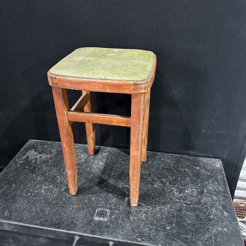Wooden tall stool with - with, green