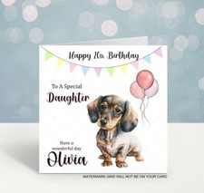 personalised  birthday card Dachshund Dog Ladies Daughter Friend Pets Wife Girls