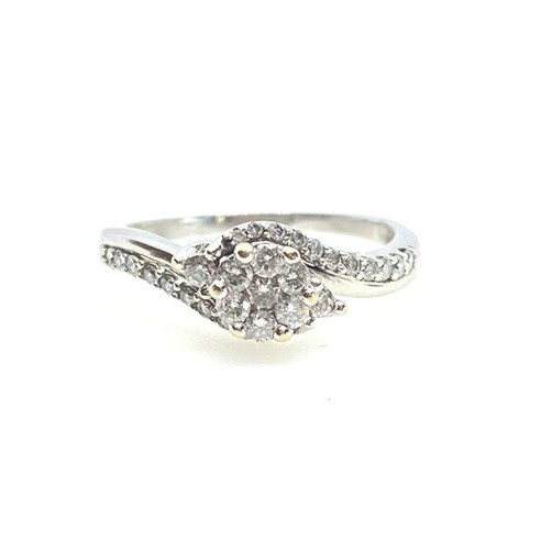White gold diamond ring 18ct - white,