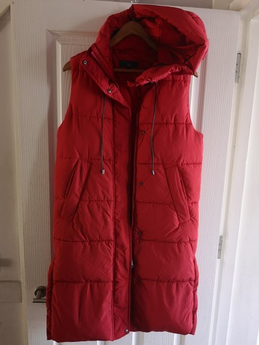 Red padded puffa long length - long,