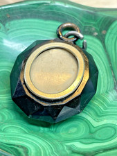 ANTIQUE VICTORIAN CARVED JET LOCKET 4 CM X 3 CM 1880S MOURNING