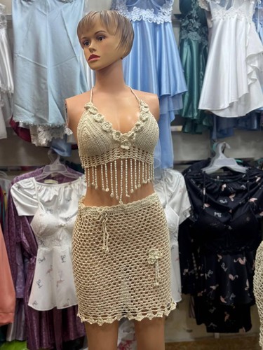 Cream off white crochet - cream/off-white, bikini