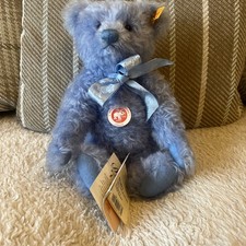 Steiff “Birth” Musical Wind Up Blue Bear 001871 Teddy Bear 11 Inch LN With Tags