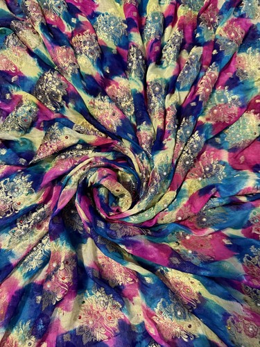 100 silk multi glitter print - silk,