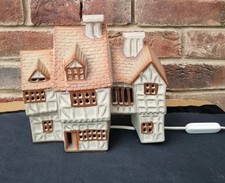 Vintage Night Light Cottage Table Lamp Bedroom Shelf Pottery Ceramic   Stoneware