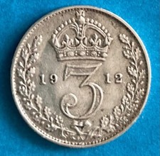 Silver 1912 Threepenny Piece