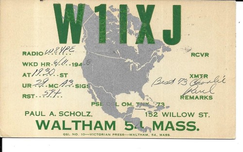 Qsl 1948 waltham - ,