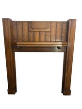 ART DECO 20 30s ANTIQUE SOLID OAK FIRE SURROUND OVERMANTLE PERIOD FIREPLACE WOOD