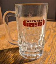 Vintage British beer WATNEYS RED 1970s half pint glass tankard BREWERY