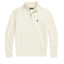 Ralph Lauren Cotton Cable Knit Half Zip Jumper for Men Pullover | Long Sleeve