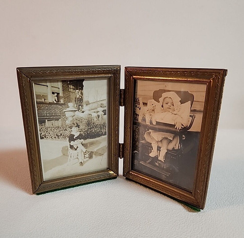 Vintage double metal photo - double,