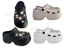 Womens Platform Heeled Clogs