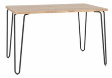 Habitat Tyler Ash and Black Metal 4-6 Seat Dining Table | Modern Kitchen Table