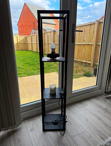 Black metal modern floor lamp - metal,