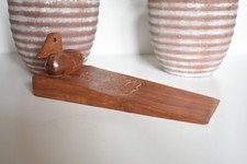 Vintage Wooden Duck Doorstop Duck Door Wedge Door Stopper Rustic Floral