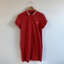 Fred Perry x Amy Winehouse Dress UK 14 Red Mod 60s Retro Casuals Scooter