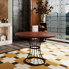 42" Round Oak Veneer Dining