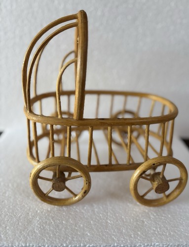 Vintage miniature rattan baby - vintage,
